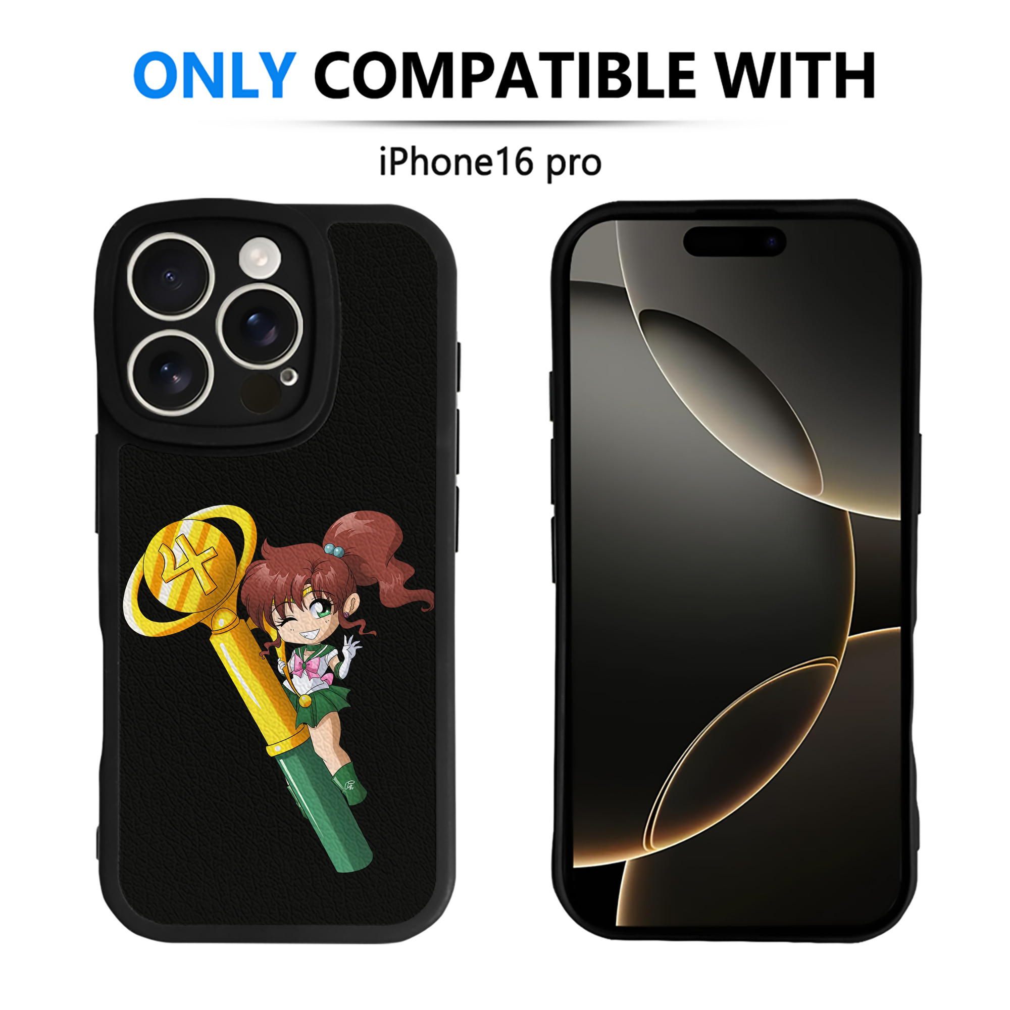（画像用） 美少女戦士セーラームーン 木野 まこと きの まこと Sailor Moon Kino Makoto （セーラージュピター；Sailor Jupiter） 【iPhone 16シリーズ対応】シリコンスマホケース（レザー調） 材質：シリコン